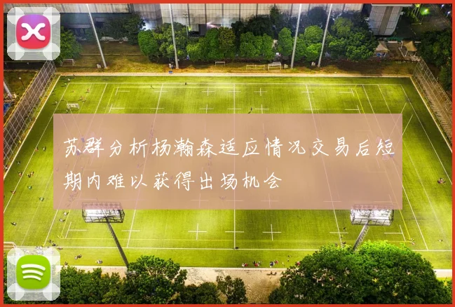 苏群分析杨瀚森适应情况交易后短期内难以获得出场机会